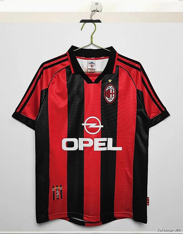 AC Milan Daily Retro soccer jersey Red Black Striped for City Outfits