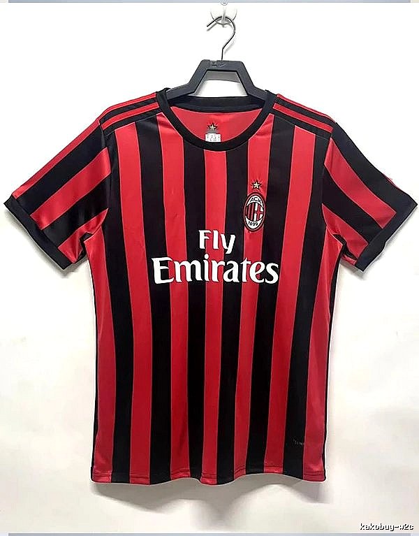 AC Milan Streetwear Retro soccer jersey Red Black Striped with Practical Shape