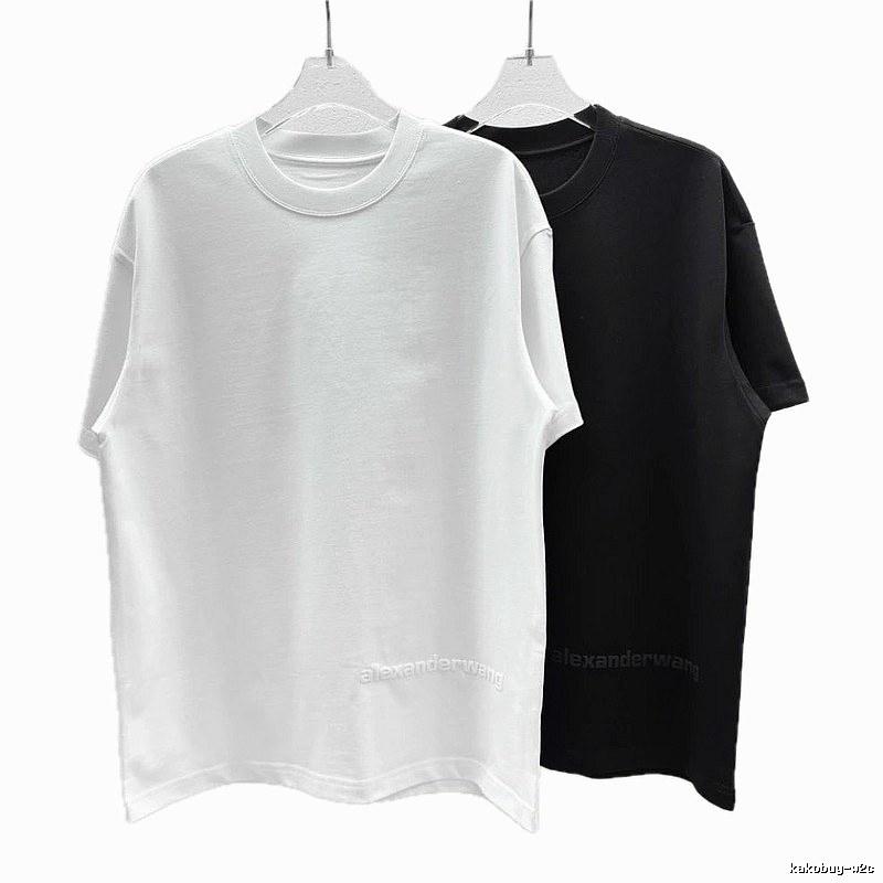 Alexander Wang Embossed Minimalist Style Solid Color T-shirt