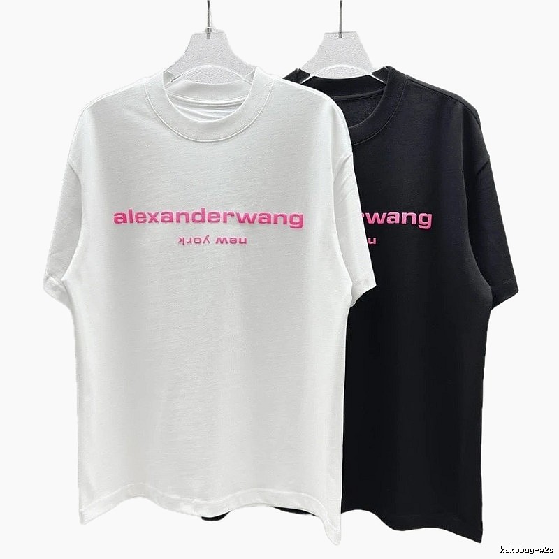 Alexander Wang Flocked Minimalist Black and White Short-sleeve T-shirt