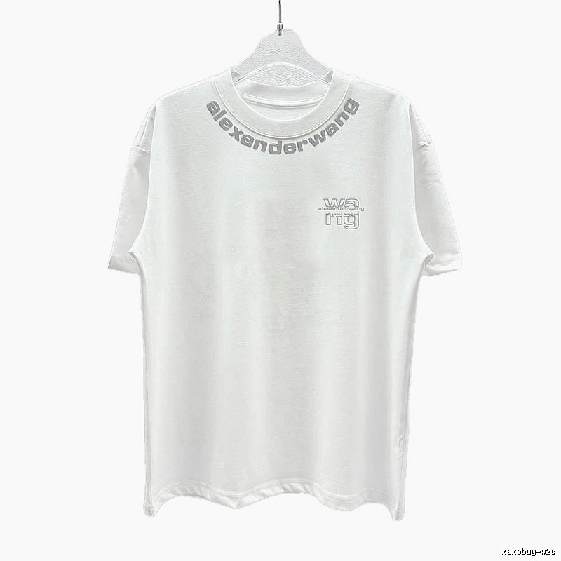 Alexander Wang Printed Street Style White T-Shirt