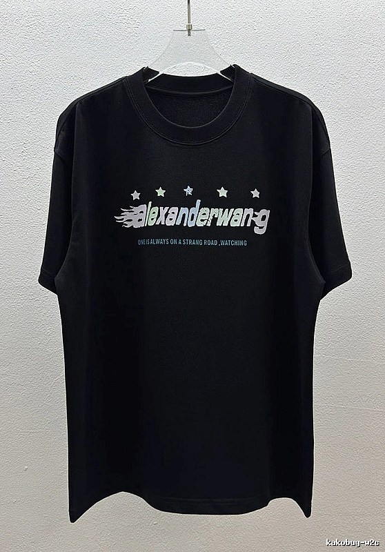 Alexander Wang Star Print Trendy Black T-Shirt