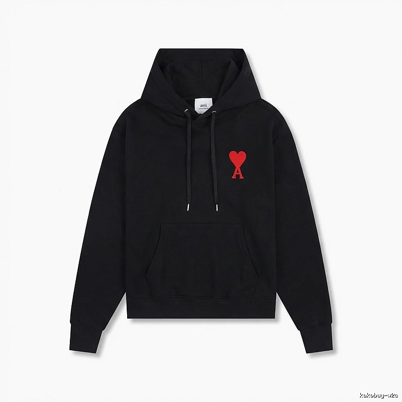 AMI Embroidered Heart Black Sweatshirt