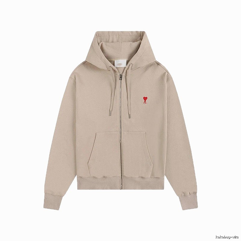 AMI Love Minimalist Style Beige Cardigan