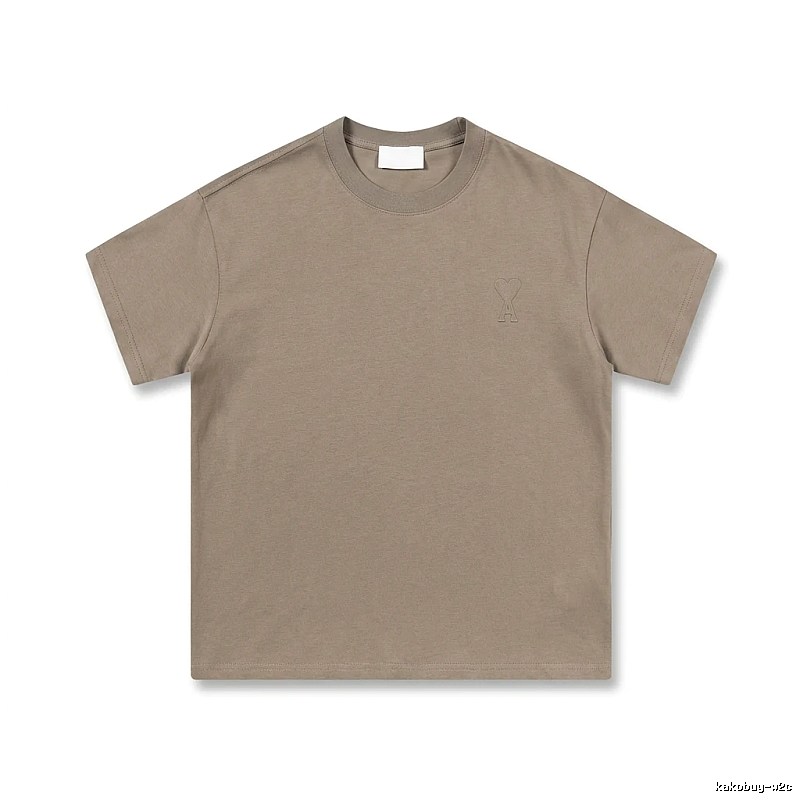 AMI minimalist style khaki T-shirt