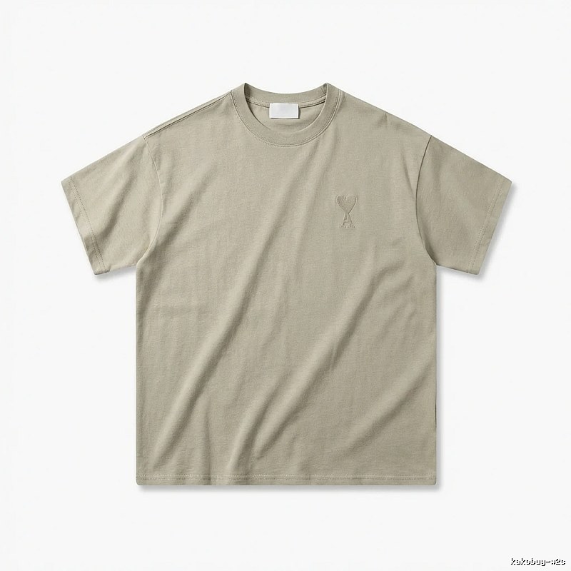 AMI minimalist style khaki T-shirt
