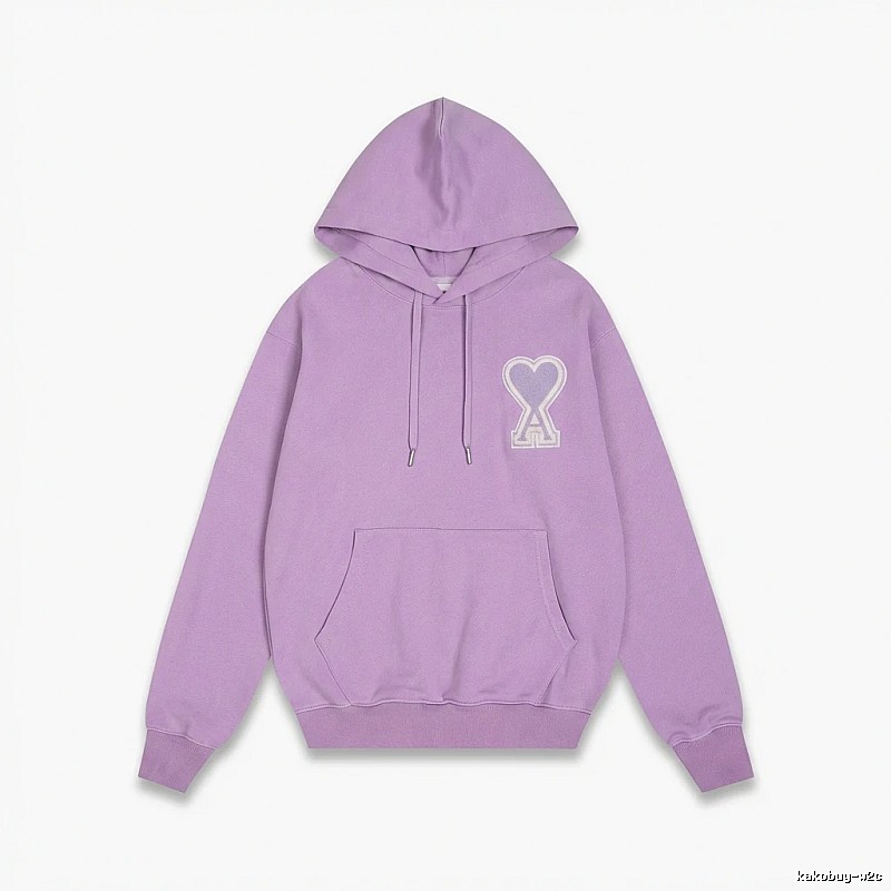 AMI series trendy brand light purple hoodie