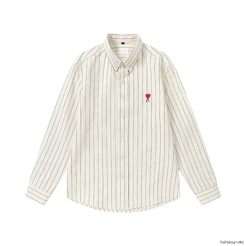 AMI Stripe Minimalist Style White Shirt