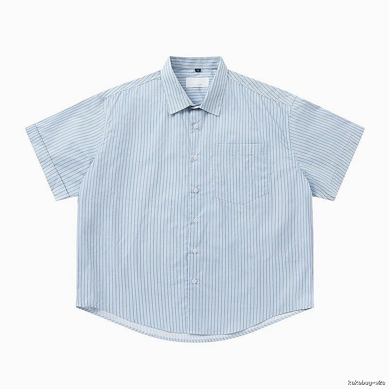 AMI striped minimalist style blue shirt