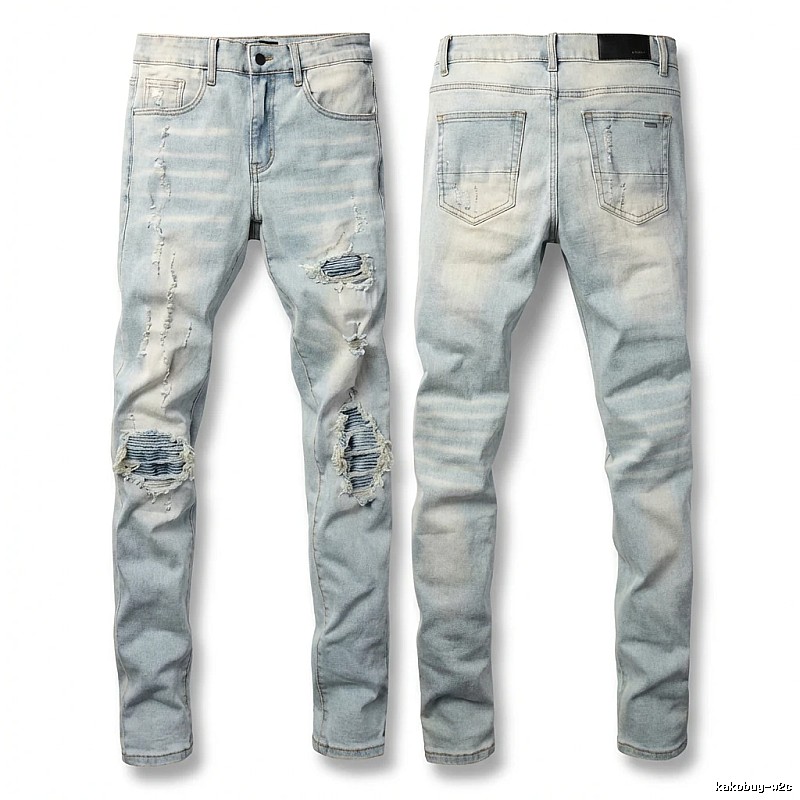 AMI Trendy Light Blue Jeans with Holes