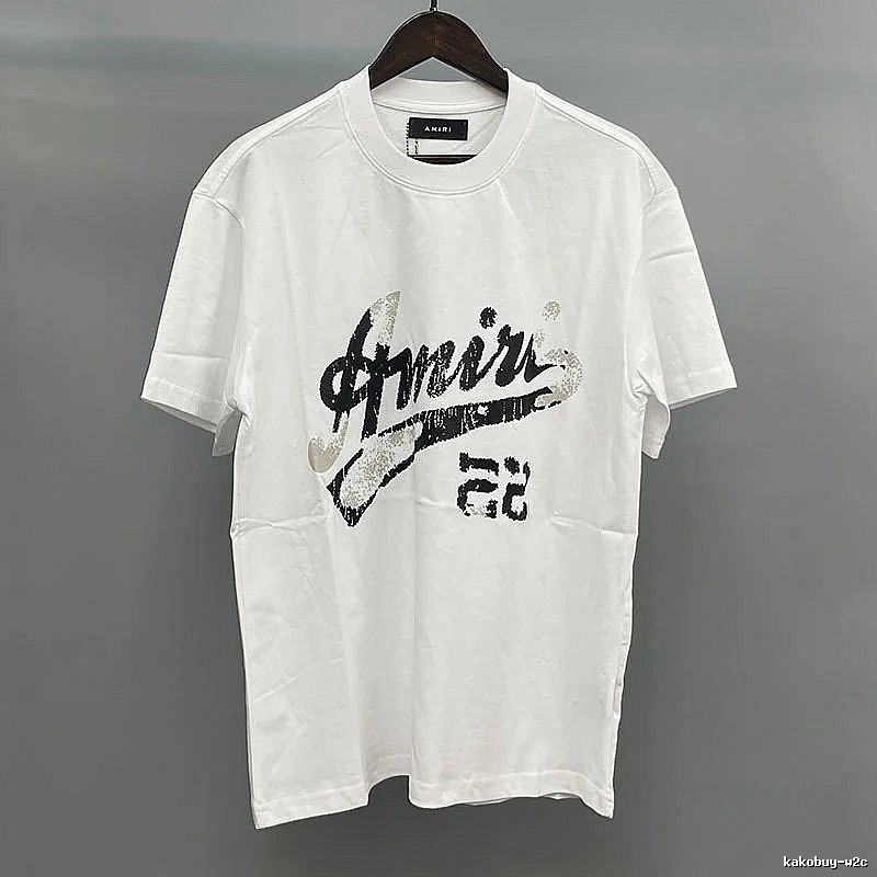 Amiri Black Lettering With Slash Detail White Records Graphic T-Shirt Resort Wear