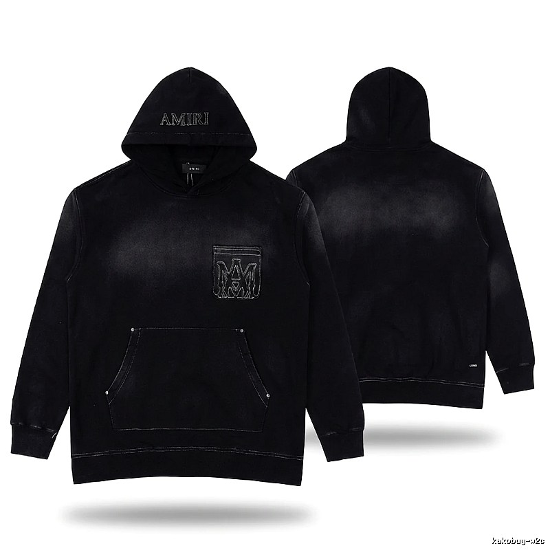 AMIRI distressed black hoodie