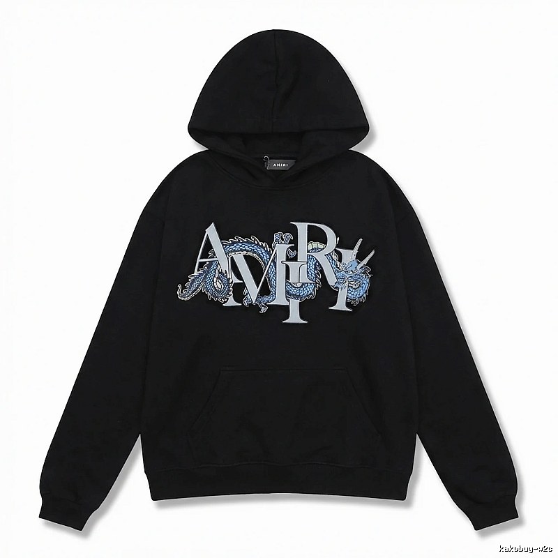AMIRI Dragon-Patterned Trendy and Cool Black Sweatshirt
