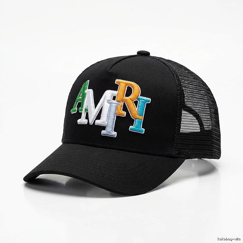 AMIRI letter embroidery black baseball cap