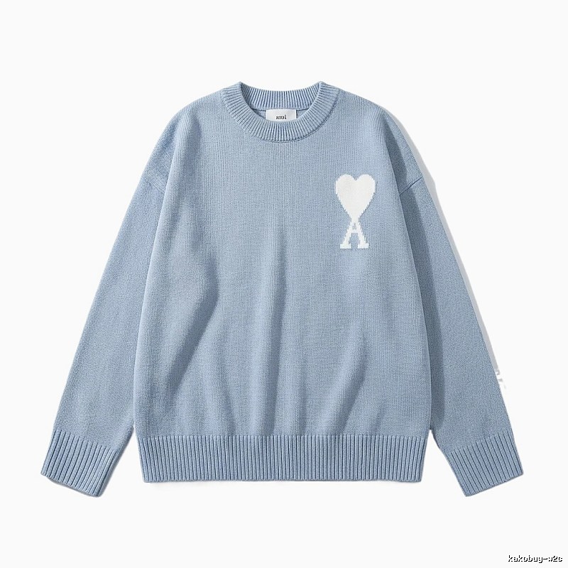AMIRI Love Simple Style Blue Sweater