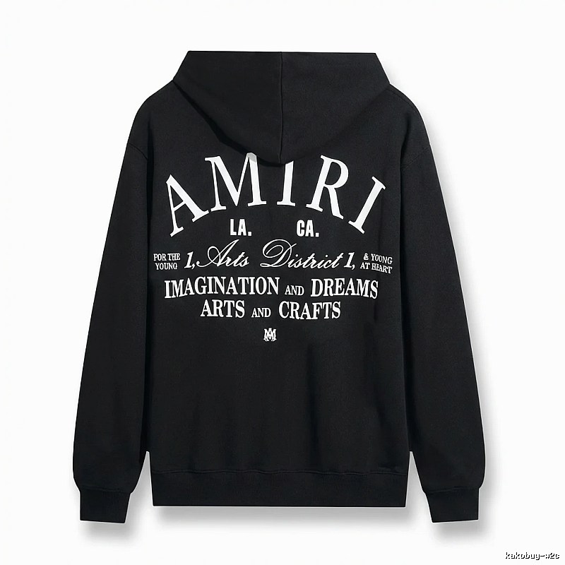 AMIRI printed style black hoodie