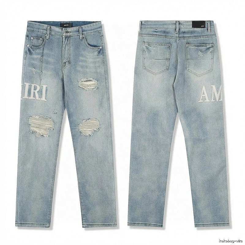 AMIRI Ripped Denim Blue Jeans