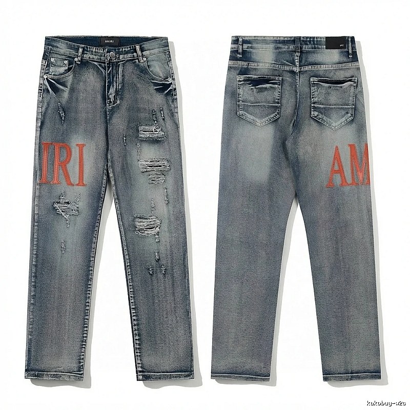 AMIRI Ripped Denim Blue Jeans