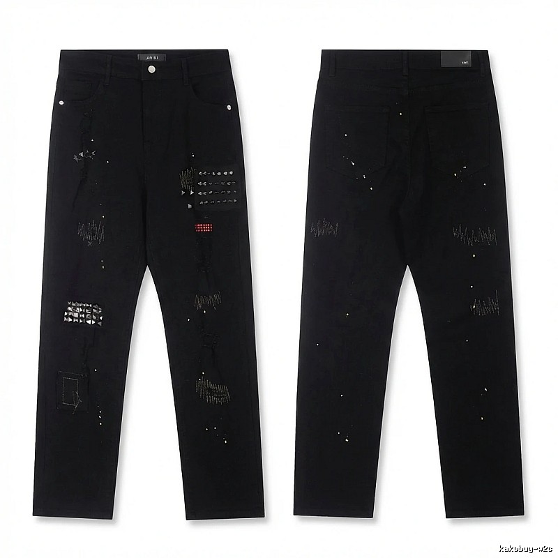 AMIRI Rivet Punk Style Black Pants