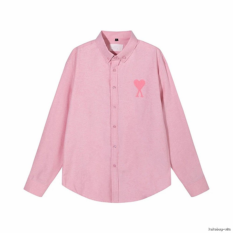 AMI's Love Minimalist Style Pink Shirt