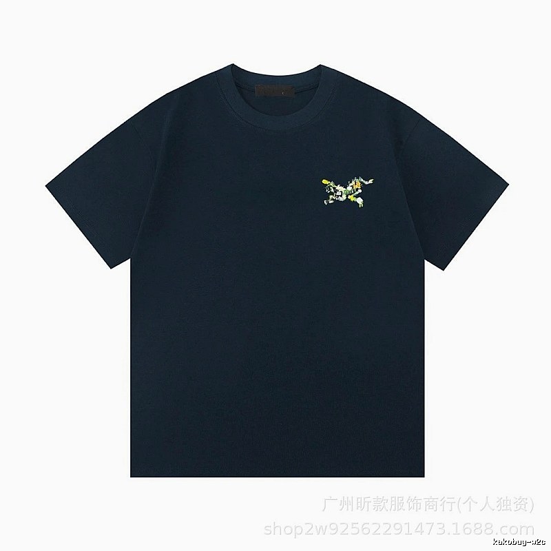 Arc'teryx Floral Embroidered Outdoor Style Navy T-Shirt