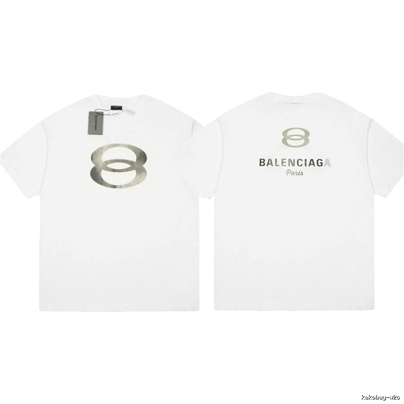 Balenciaga Double 8 Print Street Style White T-Shirt