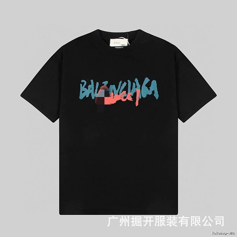 Balenciaga Graffiti Street Style Black T-Shirt