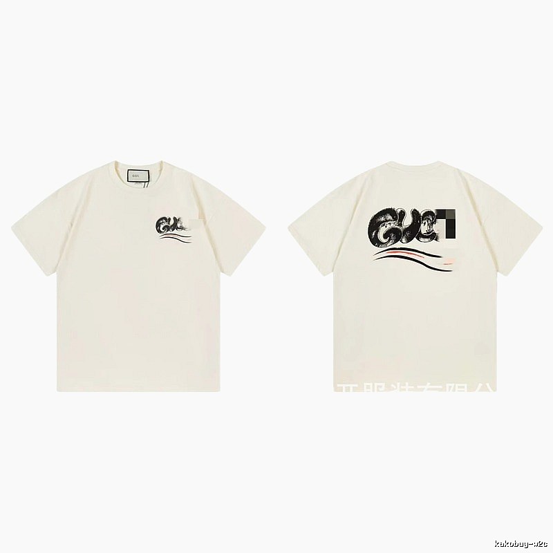 Balenciaga Graffiti Street Style Off-White Short-Sleeve T-Shirt