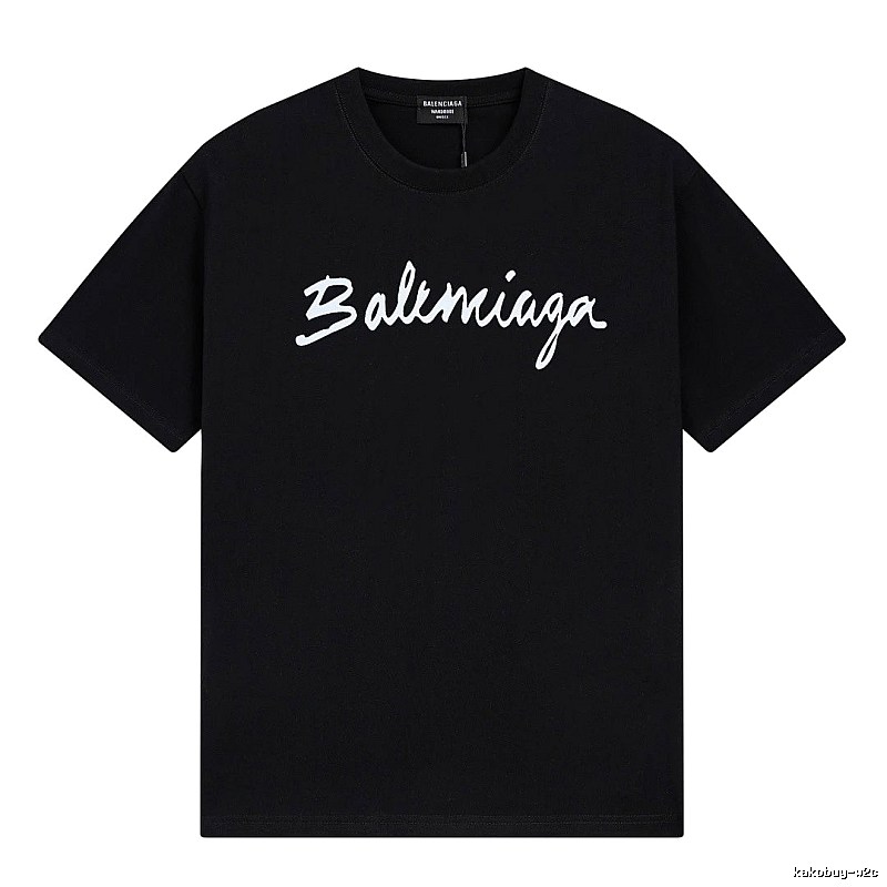 Balenciaga Handwritten Trendy Style Black T-shirt