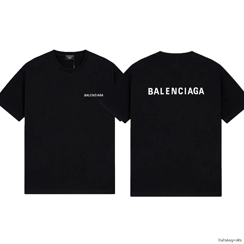 Balenciaga Letter Print Minimalist Style Black T-shirt