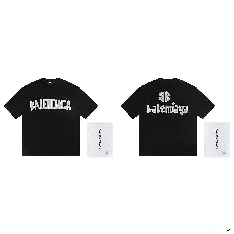 Balenciaga Letter Print Street Style Black T-Shirt