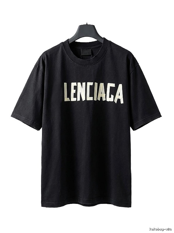 Balenciaga letter-style black T-shirt