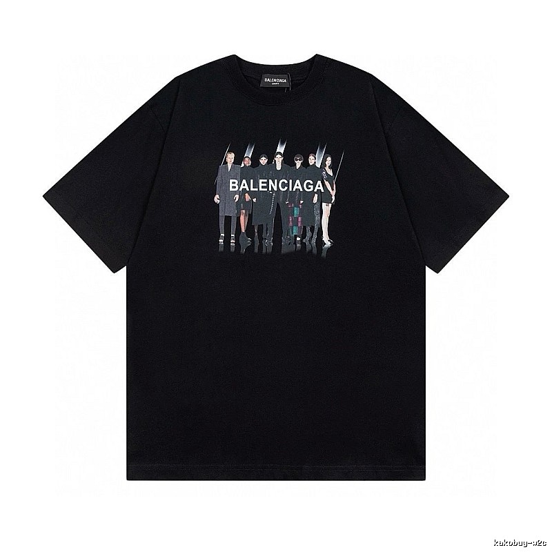 Balenciaga Portrait Print Trendy Black T-Shirt