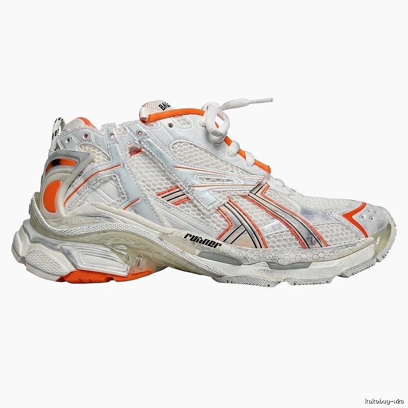 Balenciaga retro orange and white sneakers