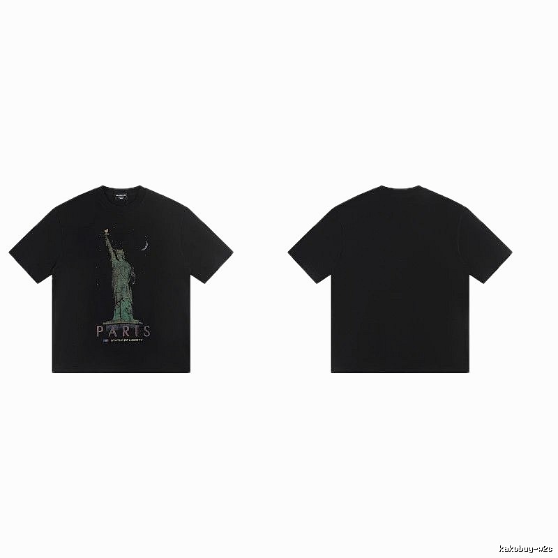 Balenciaga Vintage Style Statue of Liberty Black T-Shirt
