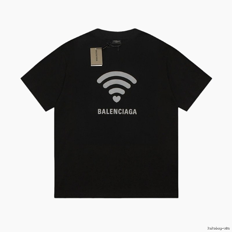 Balenciaga WiFi Printed Trendy Black T-shirt