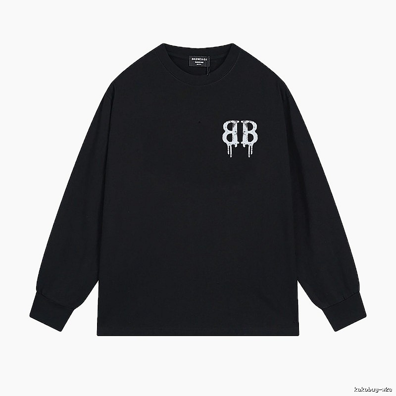 Balenciaga's dark style black long T-shirt