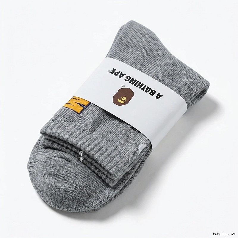 Bape Ape Head Grey Trendy Socks