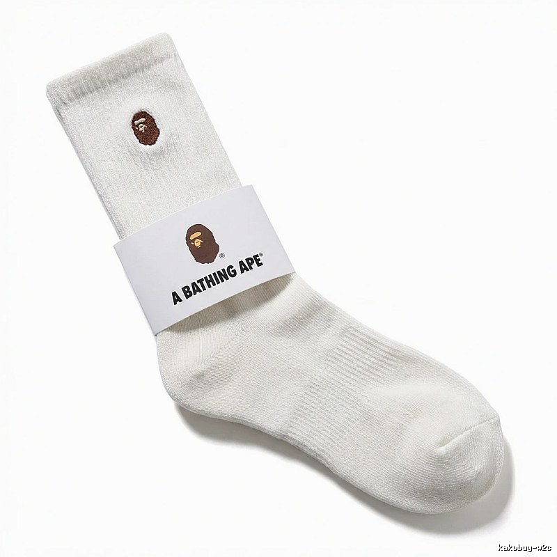 Bape Ape Head Trendy Brand White Socks
