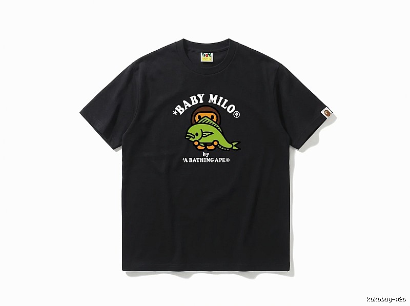 Bape BABY MILO Cartoon Style Black T-shirt