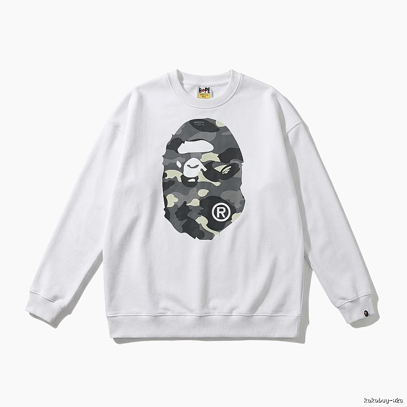 Bape Camouflage Ape Face White Sweatshirt