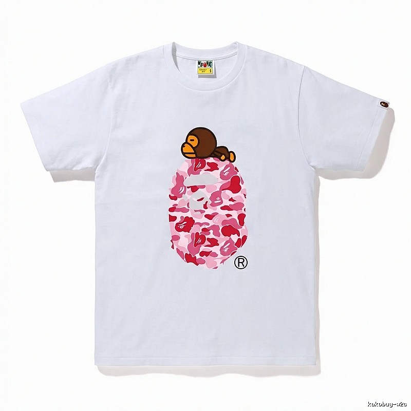 Bape camouflage cartoon-style white T-shirt