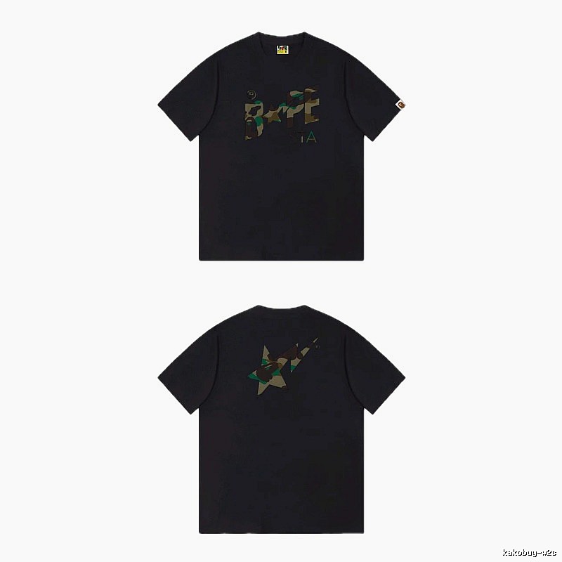 Bape camouflage style black T-shirt