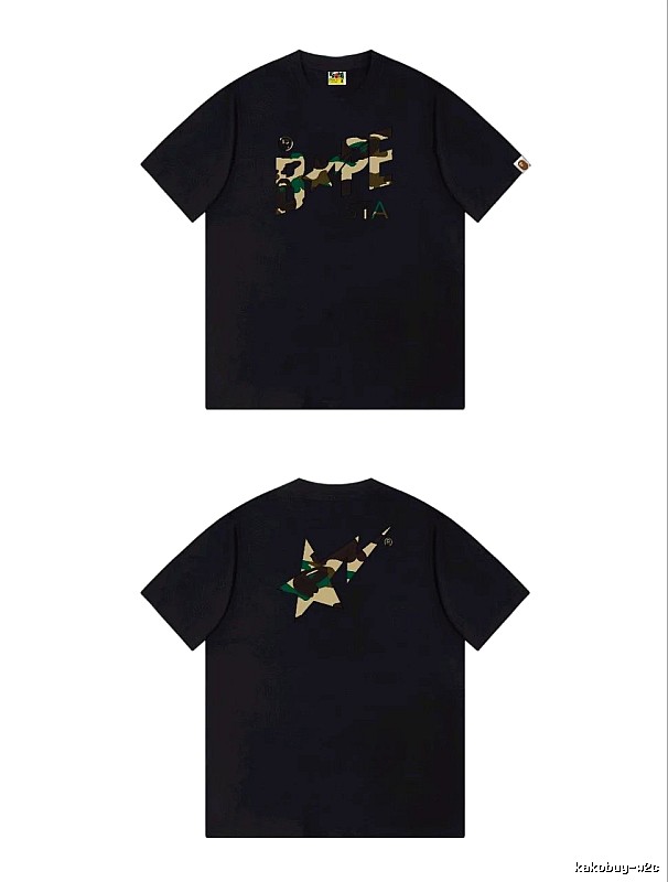 Bape camouflage style black T-shirt
