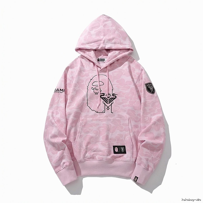 Bape camouflage-style pink hoodie