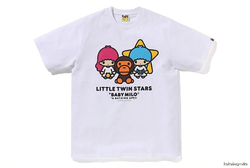 Bape cartoon and childlike white T-shirt