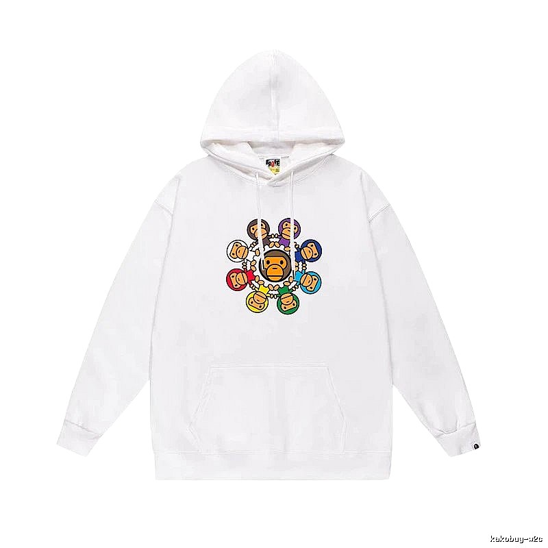 Bape cartoon trendy brand white sweatshirt