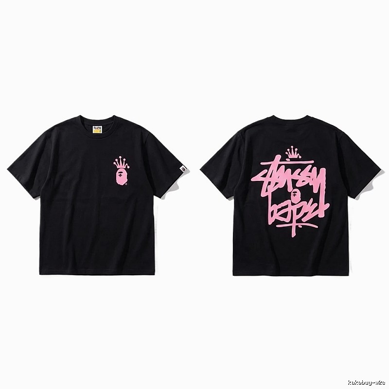 Bape Crown Graffiti Style Black T-shirt