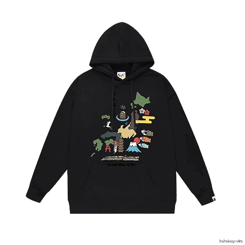 Bape Japanese-style black hoodie