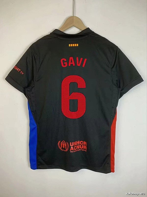 Barcelona Statement Gavi #6 soccer jersey Blue Red Barcelona for Easy Pairing
